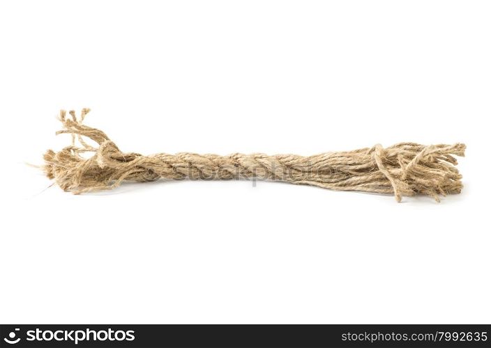 jute ropes with knot isolated on white background