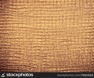 Jute texture. Brown burlap mesh, natural sack cloth background.