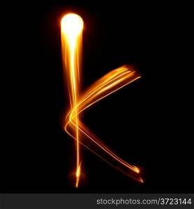 K - Created by light lowercase letters