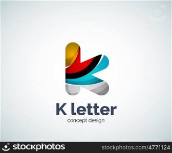 k letter logo, abstract geometric logotype template, created with overlapping elements