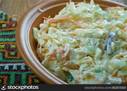Kaalisalaatti - Finnish coleslaw. close up
