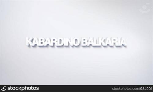 Kabardino Balkaria, text design. calligraphy. Typography poster. Usable as Wallpaper background