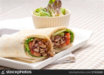 kafta shawarma chicken pita wrap roll sandwich traditional arab mid east food