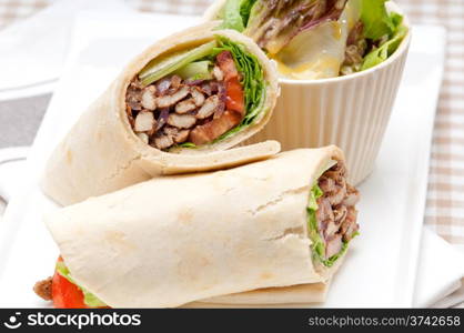 kafta shawarma chicken pita wrap roll sandwich traditional arab mid east food