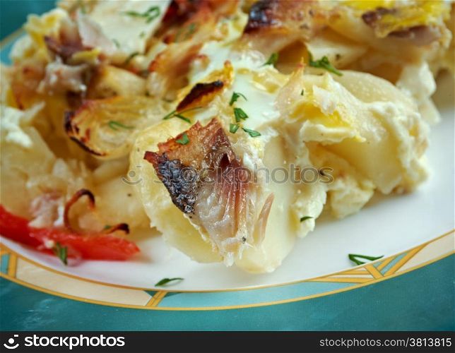 kalalaatikko - Baltic Herring Casserole.Finnish cuisine