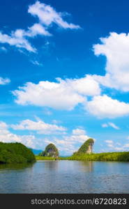 Kanaab Nam Cliffs in Krabi at day, Thailand