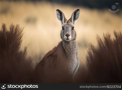 Kangaroo illustration. Ai genrative.