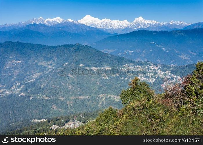 Kangchenjunga view from the Hanuman Tok viewpoint in Gangtok, Sikkim state of India