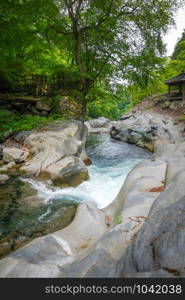 Kanmangafuchi abyss site on Daiyagawa river, Nikko, Japan. Kanmangafuchi abyss, Nikko, Japan