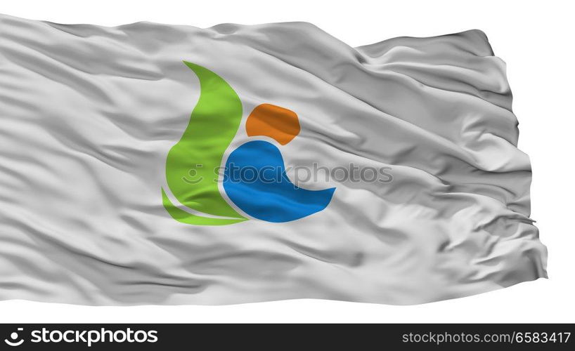 Kanonji City Flag, Country Japan, Kagawa Prefecture, Isolated On White Background. Kanonji City Flag, Japan, Kagawa Prefecture, Isolated On White Background