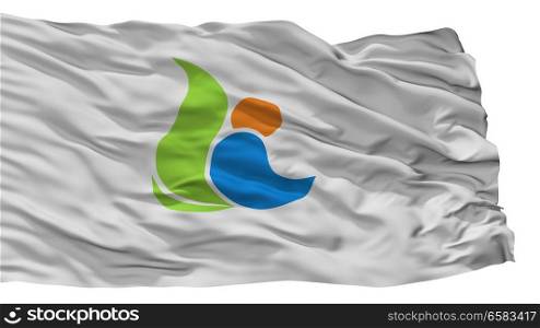 Kanonji City Flag, Country Japan, Kagawa Prefecture, Isolated On White Background. Kanonji City Flag, Japan, Kagawa Prefecture, Isolated On White Background