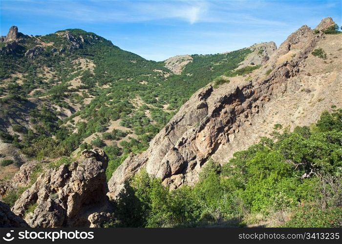 Karadag (reserve on place of ancient extinct volcano - Crimea, Ukraine) landscape