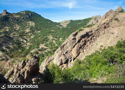 Karadag (reserve on place of ancient extinct volcano - Crimea, Ukraine) landscape