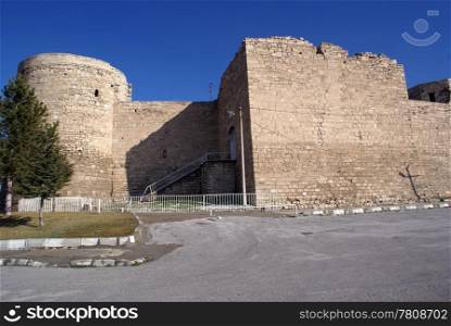 Karaman castle and wall in Turkey