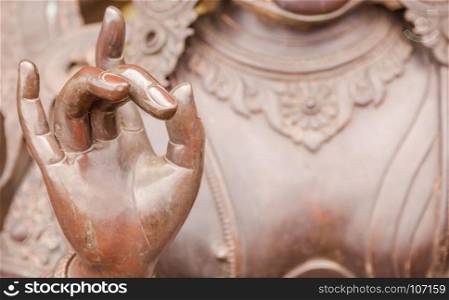 Karana mudra hand position expresses a very powerful energy with which negative energy is expelled. This hand gesture is also called warding off the evil. You can sense a very determined, focused energy just by looking at this hand gesture.