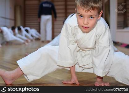 karate boy in sport hall