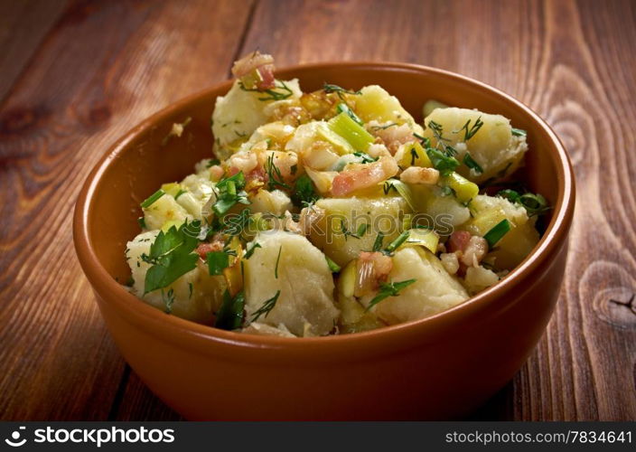 Kartoffelsalat - traditional German potato salad.farmhouse kitchen