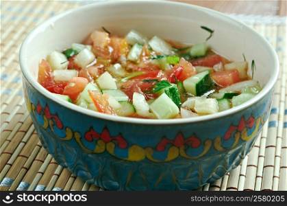 Kas?k salat - Mediterranean salad. Turkish dish of vegetables.