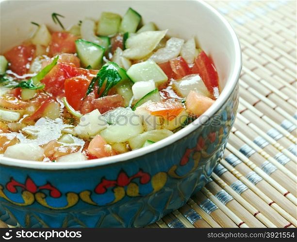 Kas?k salat - Mediterranean salad. Turkish dish of vegetables.