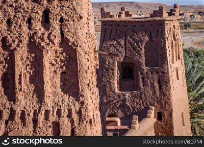 Kasbah Ait Ben Haddou, Morocco, Africa. UNESCO World Heritage Site.. Kasbah Ait Benhaddou in the Atlas Mountains of Morocco