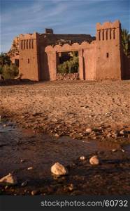 Kasbah Ait Ben Haddou, Morocco, Africa. UNESCO World Heritage Site.. Kasbah Ait Benhaddou in the Atlas Mountains of Morocco