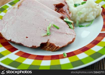 Kassler - German cuisine salted and slightly smoked cut of pork