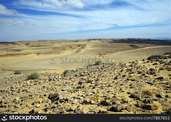 Kasui dune and mountain in Negev cdesert, Israel