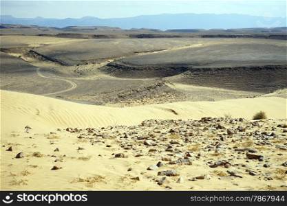 Kasui dune and mountain in Negev desert, Israel