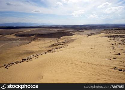Kasui dune and mountain in Negev desrt, Israel