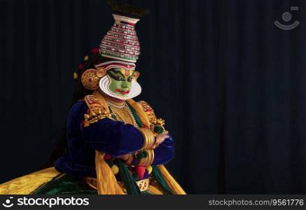 Kathakali dancer showing facial expressions.