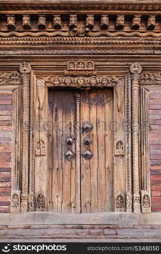 KATMANDU, NEPAL - APRIL 16: Entrance of the temple on Durbar square on April 16, 2012, Katmandu, Nepal.