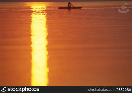 Kayaker on still water