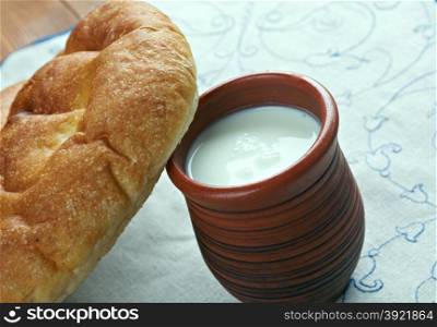 Kaymak creamy dairy product similar to clotted cream.in Central Asia, the Balkans, Turkic regions