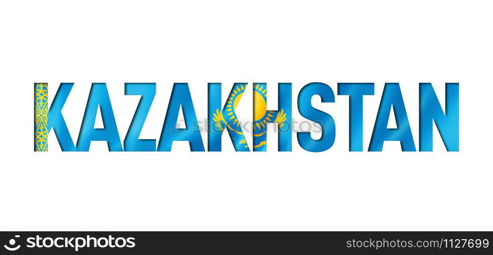 kazakhstan flag text font. nation symbol background. kazakhstan flag text font