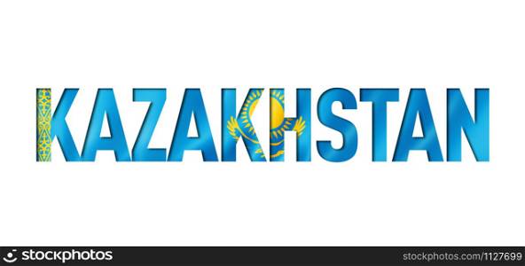 kazakhstan flag text font. nation symbol background. kazakhstan flag text font