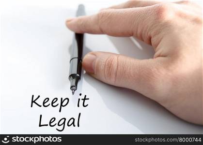 Keep it legal text concept isolated over white background
