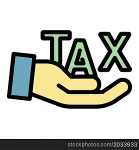 Keep tax icon. Outline keep tax vector icon color flat isolated. Keep tax icon color outline vector