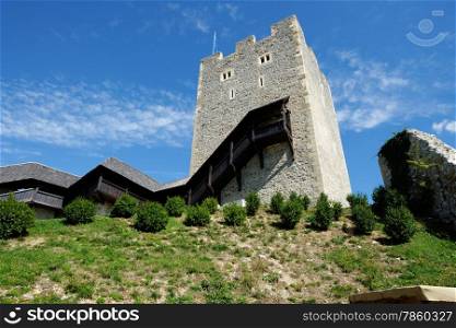 Keep tower of Celje medieval castle in Slovenia