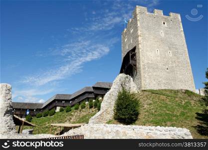 Keep tower of Celje medieval castle in Slovenia. Celje medieval castle in Slovenia