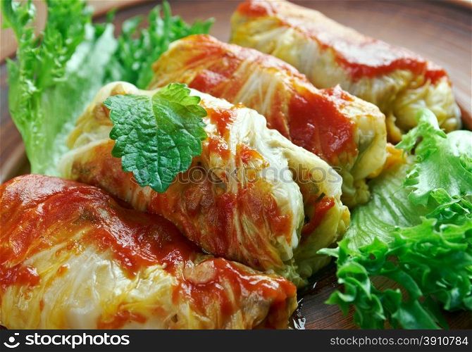 kelem dolmasi - Stuffed cabbage leaves.Cabbage dolma,popular all year round in Azerbaijan