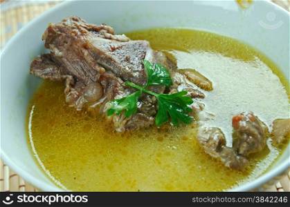 kelle-paca - liquid hot dish, soup, common in Azerbaijan, Iran and Turkey.