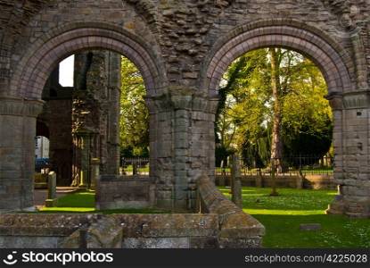 Kelso Abbey. part of the ruins of Kelso Abbey in scotland