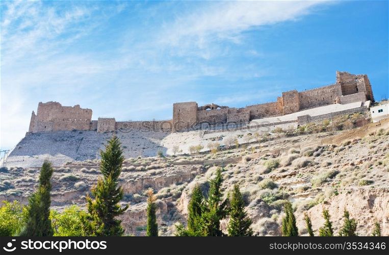 Kerak crusader castle in Kerak town, Jordan
