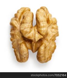Kernel walnut isolated on the white background closeup. with clipping path