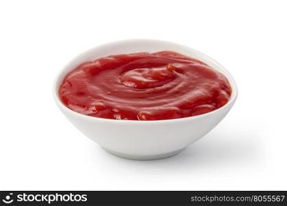 Ketchup isolated on white background with clipping path