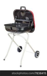 kettle barbecue grill with cover isolated on white