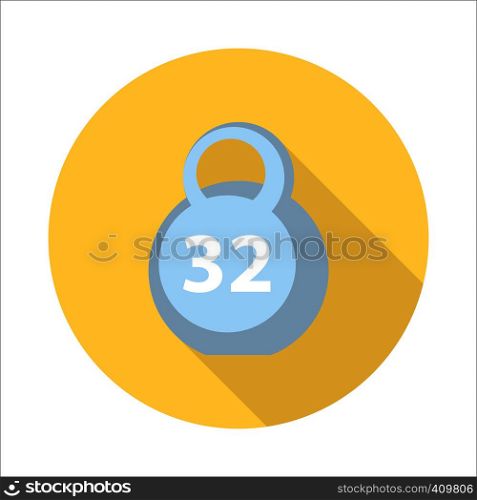 Kettlebell flat icon isolated on white background. Kettlebell flat icon