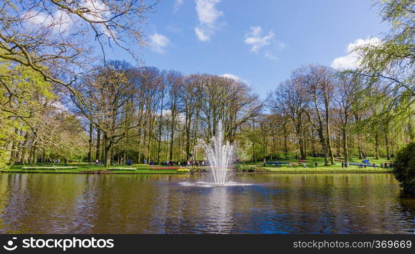 KEUKENHOF, LISSE, NETHERLANDS - April 18, 2016  Keukenhof park in Amsterdam area, Netherlands. Spring blossom in Keukenhof