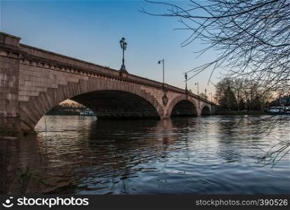 Kew Bridge in west London, listed bridge over the river Thames