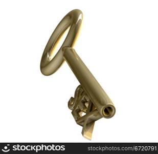key in gold with sex text (3d made)